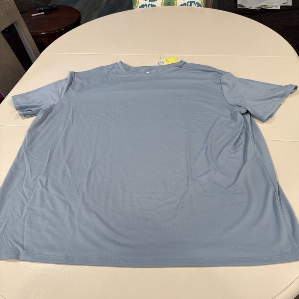 All in Motion Men's Relaxed Fit Performance T-Shirt Light BlueSize 2XL Crew Neck